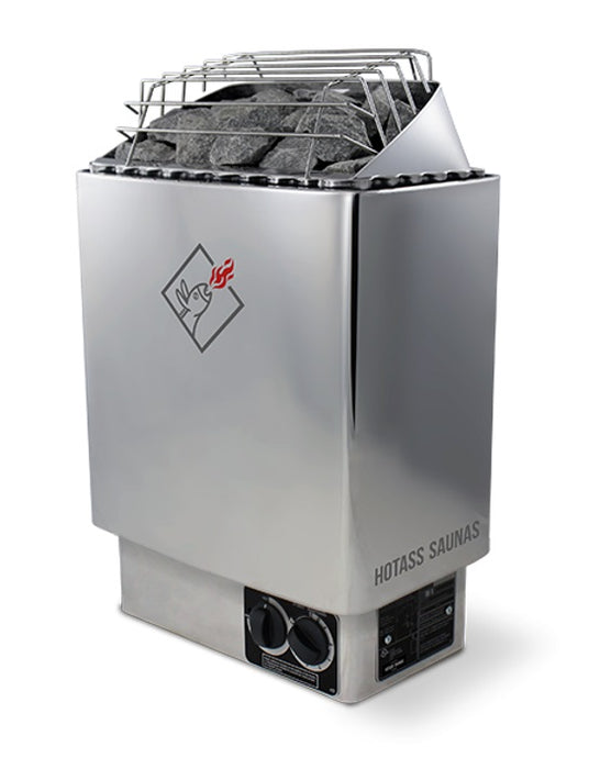 HomeHeat Series 8kW Stainless Steel Sauna Heater at 240V 1PH with Whisper-Quiet Built-in Time and Temperature Controls