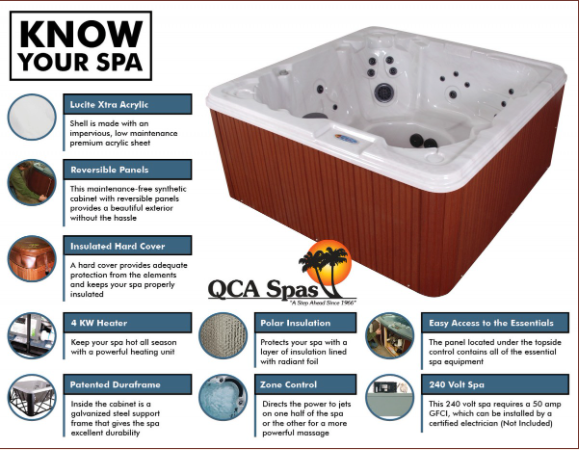 QCA Spas - Star Series - Day Dreamer Non-Lounger 8 Person Hot Tub