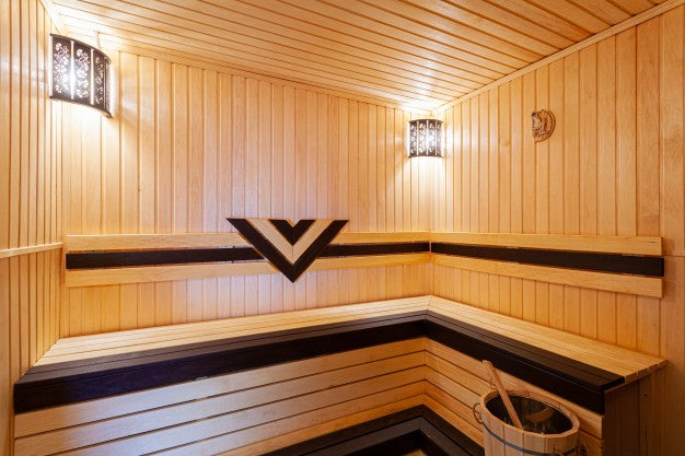 : A relaxing wooden sauna 