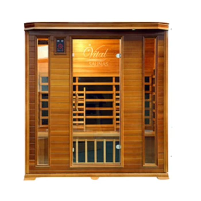 A 5-person infrared sauna made with Canadian Red Cedar 