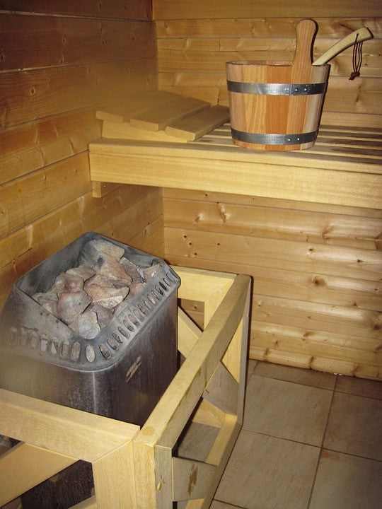 A Health Mate sauna installed indoors for regular sauna therapy.