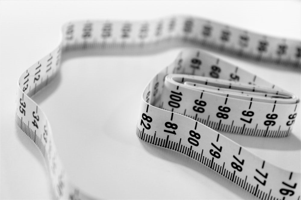A measuring tape that’s used to measure weight loss