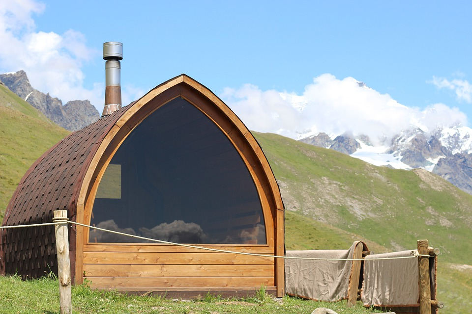 a sauna in the mountains