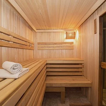 an indoor sauna
