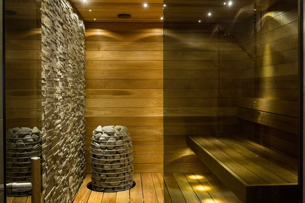 A beautiful home sauna