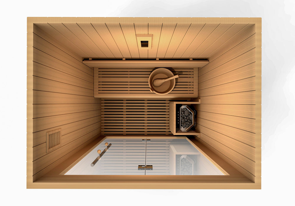 GDI Golden Designs "Sundsvall Edition" 2 Person Traditional Steam Sauna - Canadian Red Cedar