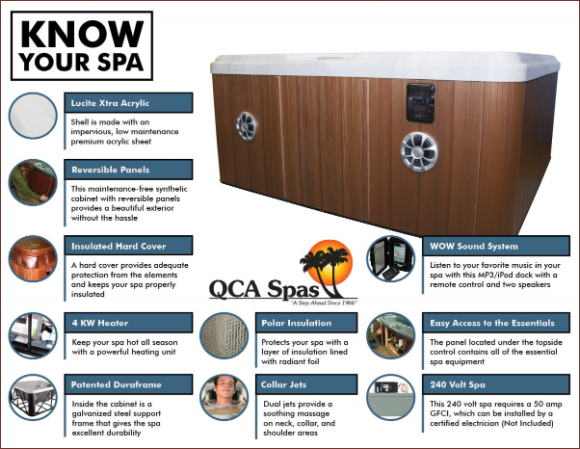 QCA Spas - Star Series - Tranquility 8 Person Hot Tub Non-Lounger