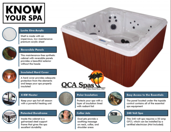 QCA Spas - Star Series - Dream Weaver 8 Person Non Lounger Hot Tub