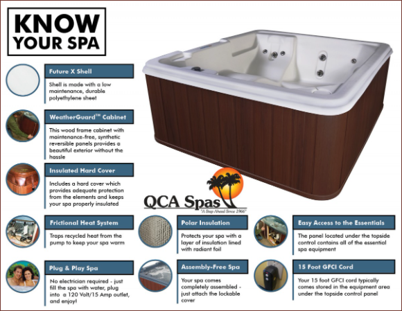 QCA Spas - Star Series - Orion 5 Person Lounger Hot Tub