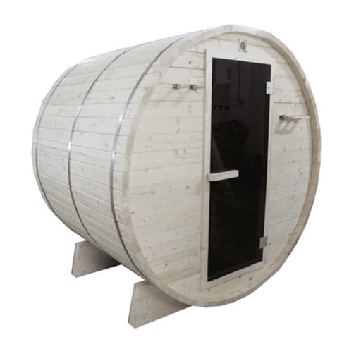 Aleko White Pine Traditional Barrel Sauna- 4 person - USA Health and Wellness-- Manzo Pelletier Holdings LLC