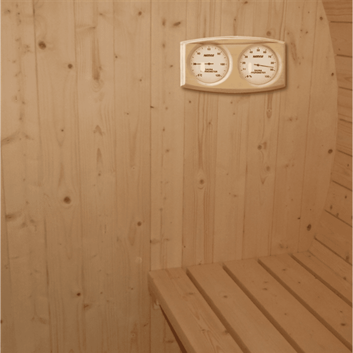 Aleko White Pine Traditional Barrel Sauna- 4 person - USA Health and Wellness-- Manzo Pelletier Holdings LLC